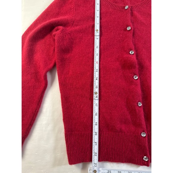 APT 9 Red Cardigan Sweater Women's Large Gem Buttons Angora Blend Cozy Casual - Picture 10 of 10